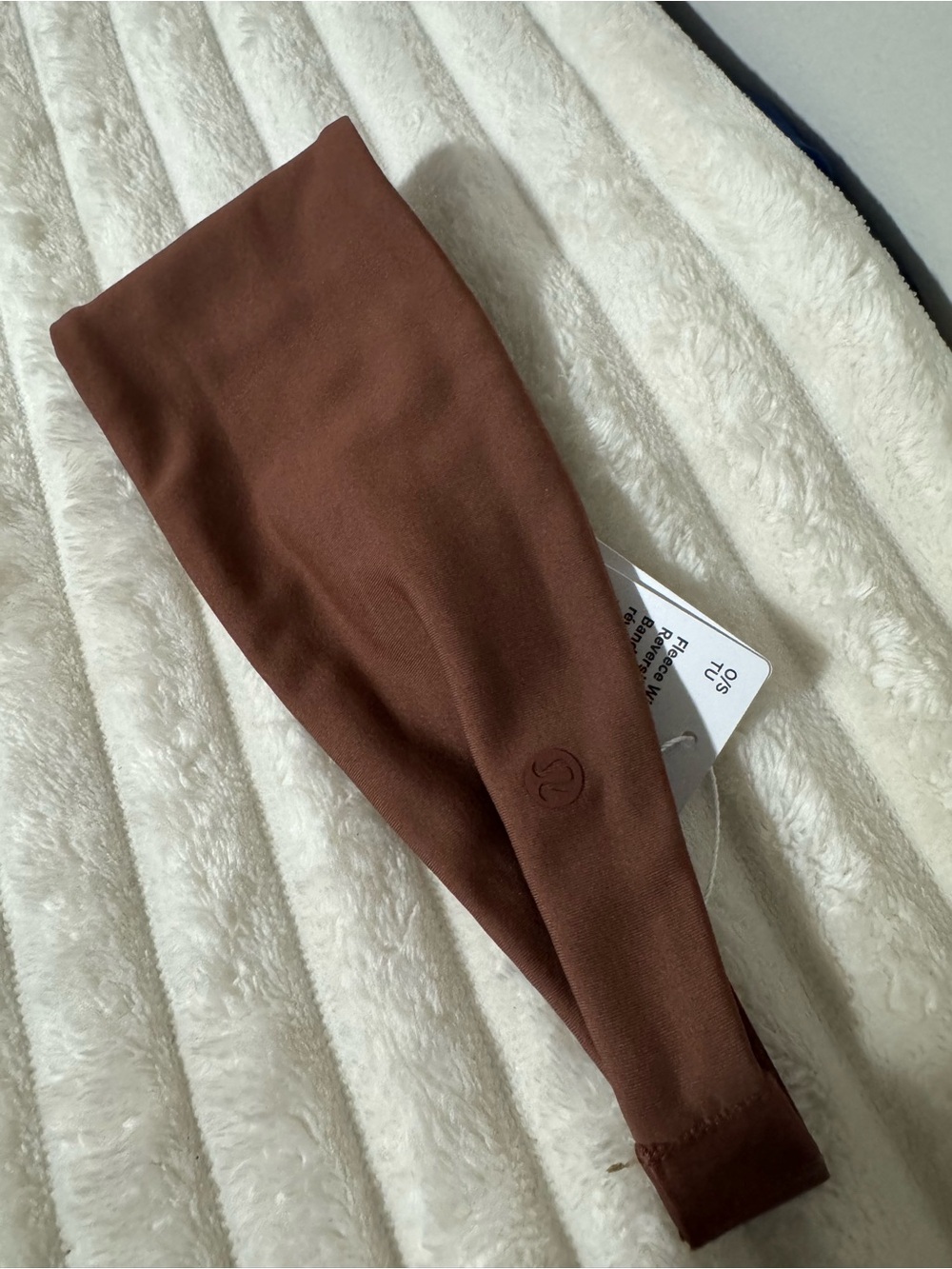 Lululemon brown fleece wide reversible headband